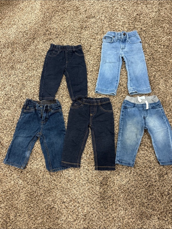 None Other - Kids Denim & Knit Jeans Multipack - Blue and Dark Blue